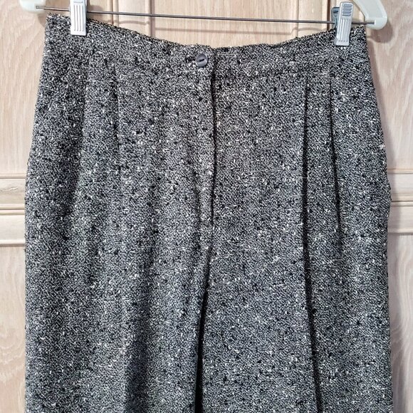 Vintage Clichy Bouclé Pants Suit, Cropped Jacket and Pleated Pants, Size 8 - Picture 9 of 16